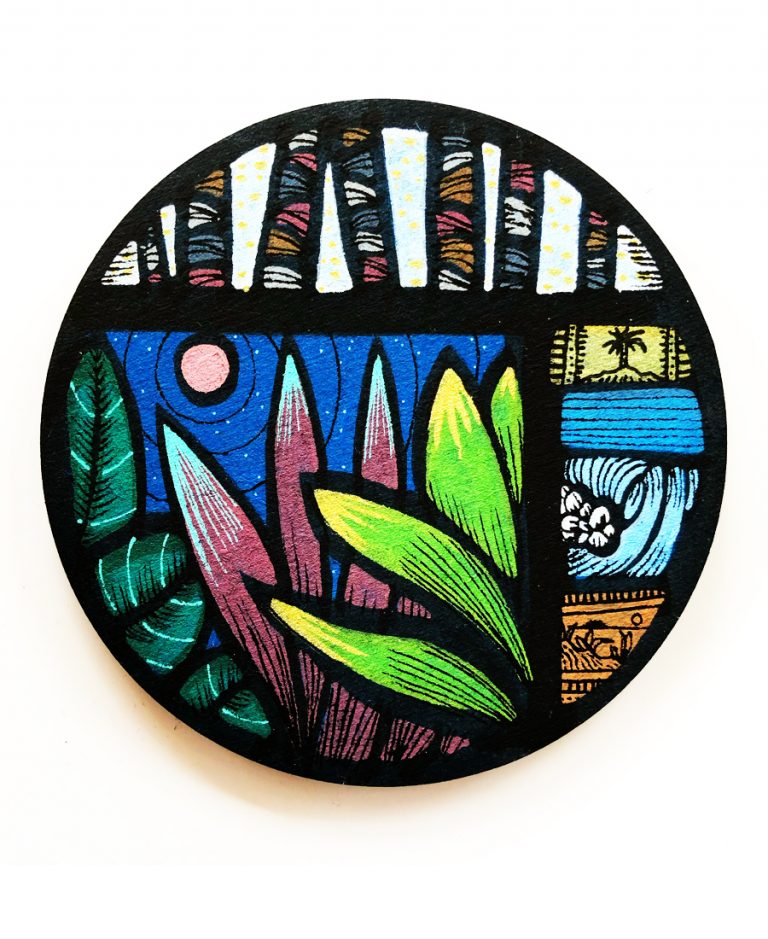 Green garden — œuvre de Pauline Beugniot, artiste peintre dans le Médoc