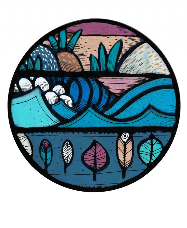 Wave Garden Blue — œuvre de Pauline Beugniot, artiste peintre dans le Médoc
