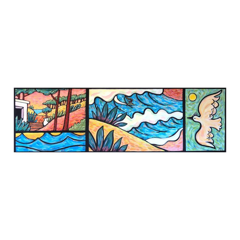 Le chant des vagues — œuvre de Pauline Beugniot, artiste peintre dans le Médoc
