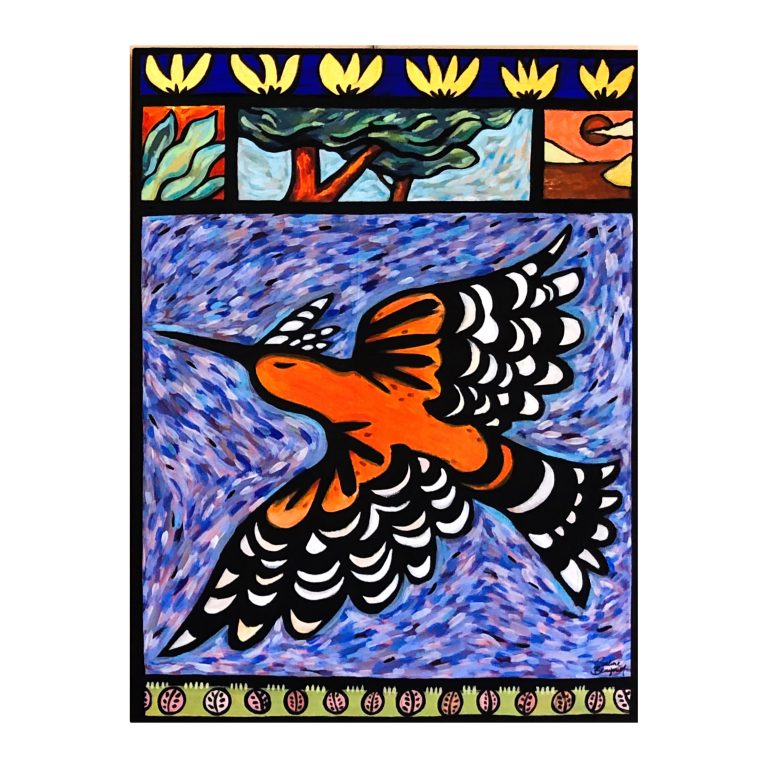 Le secret bleu — œuvre de Pauline Beugniot, artiste peintre dans le Médoc