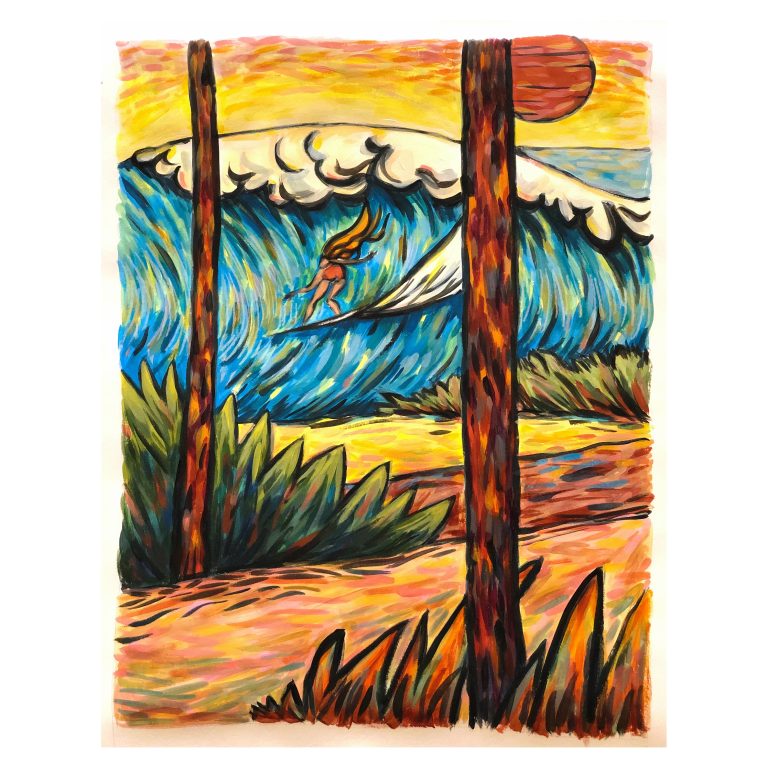 Mouvement à cœur — œuvre de Pauline Beugniot, artiste peintre dans le Médoc