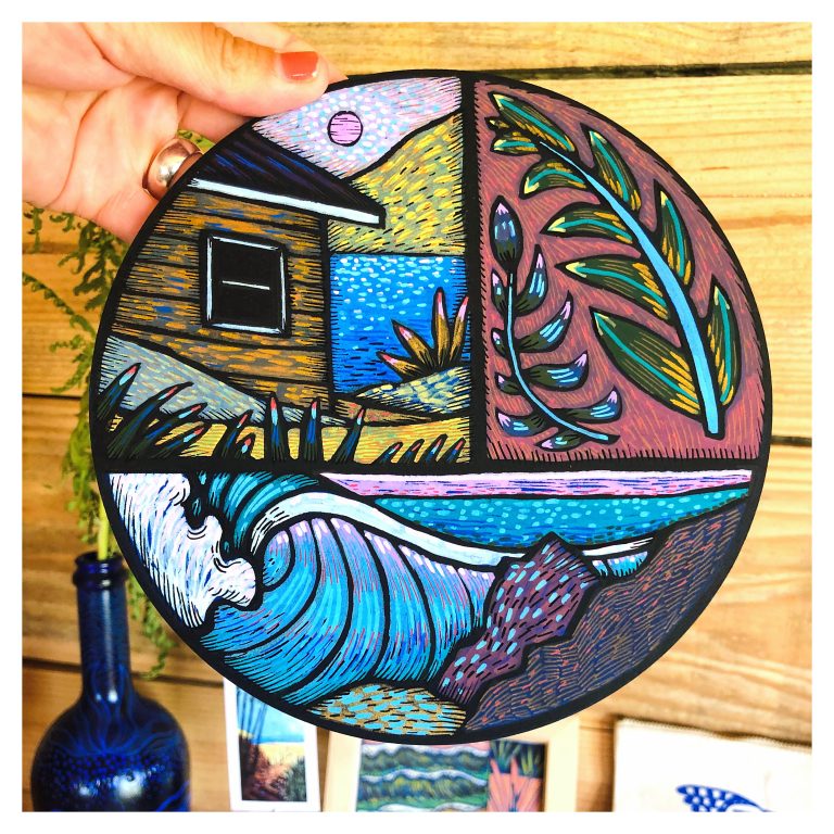 Né sous la lune — œuvre de Pauline Beugniot, artiste peintre dans le Médoc
