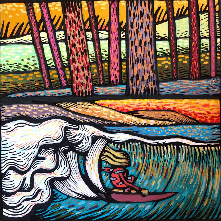 Après le passage des cygnes — œuvre de Pauline Beugniot, artiste peintre dans le Médoc