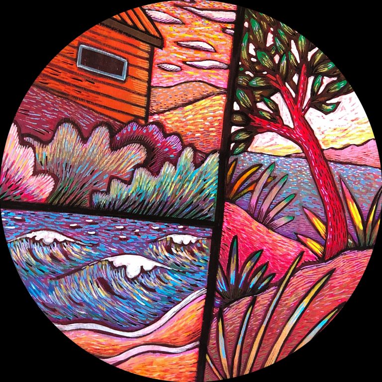 Parfum lait fraise — œuvre de Pauline Beugniot, artiste peintre dans le Médoc