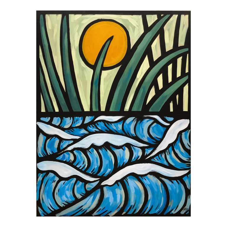 Sous les derniers rayons du soleil d’or — œuvre de Pauline Beugniot, artiste peintre dans le Médoc