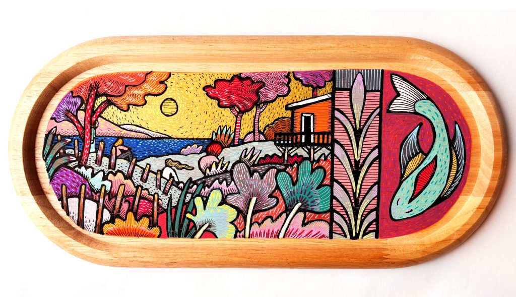 Mantra de la lune — peinture de Pauline Beugniot, artiste peintre Médoc
